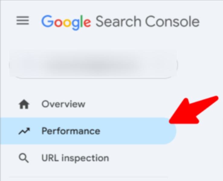 Google Search Console Performance menu