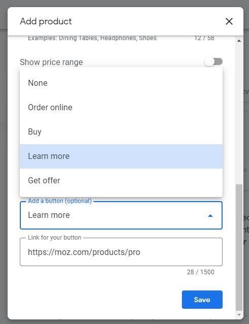 Choosing a CTA button for your product.