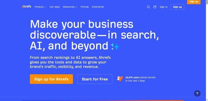 Ahrefs homepage